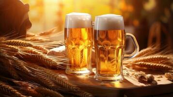 Beer and grain background photo