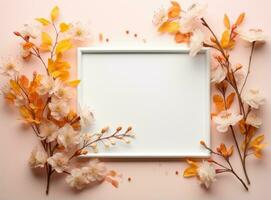 Floral frame with copy space photo