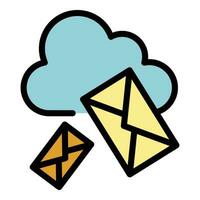 correo nube datos icono vector plano