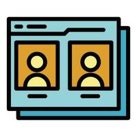 Web video call icon vector flat