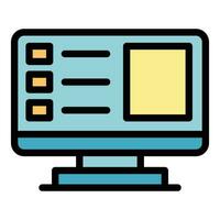 Online vote monitor icon vector flat