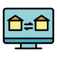 Change home network icon vector flat