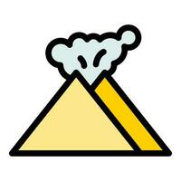 Landscape volcano icon vector flat