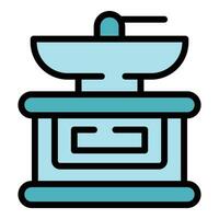 Coffee grinder icon vector flat