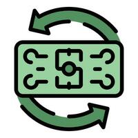 Convert money icon vector flat