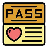 Health pass icon vector flat