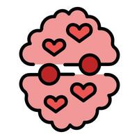 Like brain icon vector flat