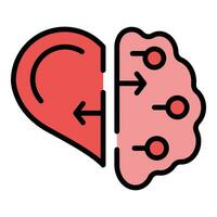 Brain or heart icon vector flat