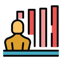 Office graph chart icon vector flat