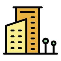 City apartment icon vector flat