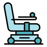 Small electric wheelchair icon vector flat