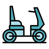 Handicapped electric wheelchair icon vector flat