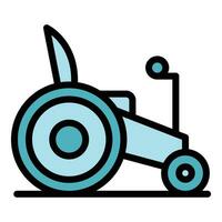 Electric wheelchair care icon vector flat