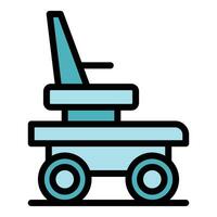 Electric wheelchair transport icon vector flat