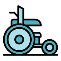 silla de ruedas vehículo icono vector plano