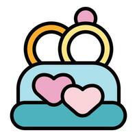 Wedding ring cake icon vector flat