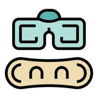 Snowboard equipment icon vector flat