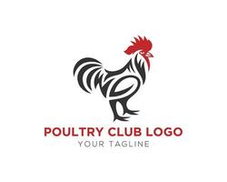 pollo, aves de corral, gallo logo diseño vector ilustración.