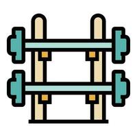 Barbell stand icon vector flat