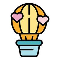 Wedding air balloon icon vector flat