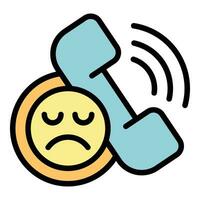 Bad feedback call icon vector flat