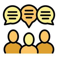 Group online support icon vector flat