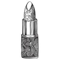 Lipstick retro sketch hand drawn in doodle style Vector illustration