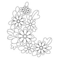 Mexican embroidery symmetrical composition coloring page vector