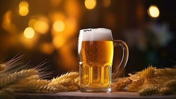 Beer and grain background photo
