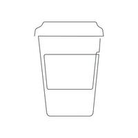 café taza dibujado en uno continuo línea. uno línea dibujo, minimalismo vector ilustración.