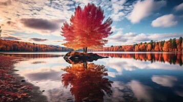 Autumn color trees background photo