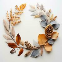 circulo marco desde otoño hojas foto