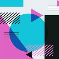 risograph effect geometric abstract shapes vector