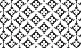 Indonesian batik motif with floral pattern.  indonesian batik seamless pattern vector.  black white seamless pattern background vector