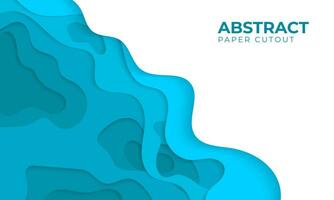 blue abstract background with paper cut out concept. abstract typography concept vector design or fluid illustration