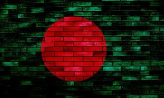 Flag of People's Republic of Bangladesh on a textured background. Concept collage. photo