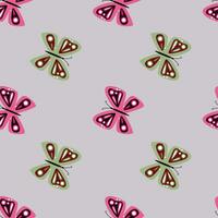 Simple stylized butterflies seamless pattern. Flying insect print. vector