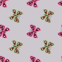 Simple stylized butterflies seamless pattern. Flying insect print. vector