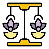 Spa meditation balance icon vector flat