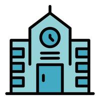 University building icon vector flat