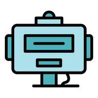 Robot head icon vector flat