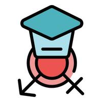 Sex education graduation icon vector flat