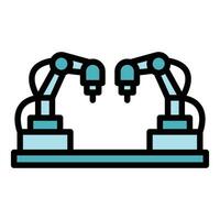 Smart robot hand icon vector flat