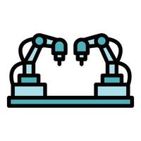 Smart robot hand icon vector flat