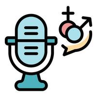 Microphone sex education icon vector flat