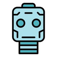 Head robot icon vector flat