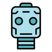 Head robot icon vector flat