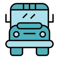 School bus icon vector flat