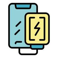 Smartphone brand powerbank icon vector flat