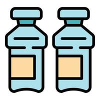 Mineral water bottle icon vector flat